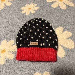 Columbia Kids' Black and Pink Heart Beanie